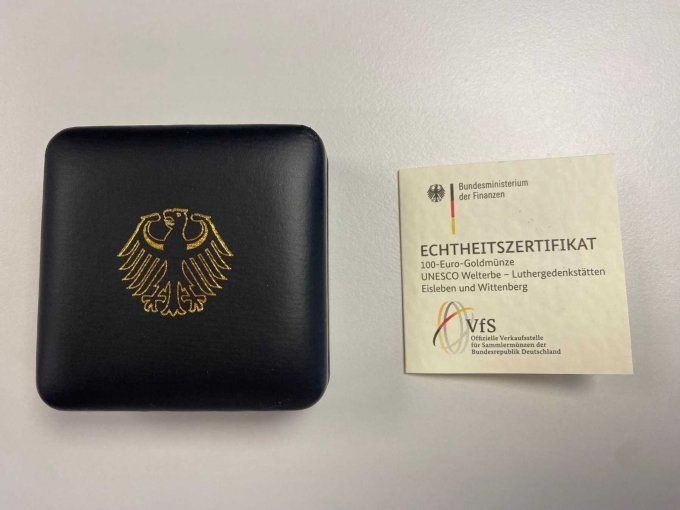 Münzschatulle / Echtheitszertifikat