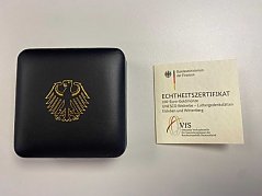 Münzschatulle / Echtheitszertifikat