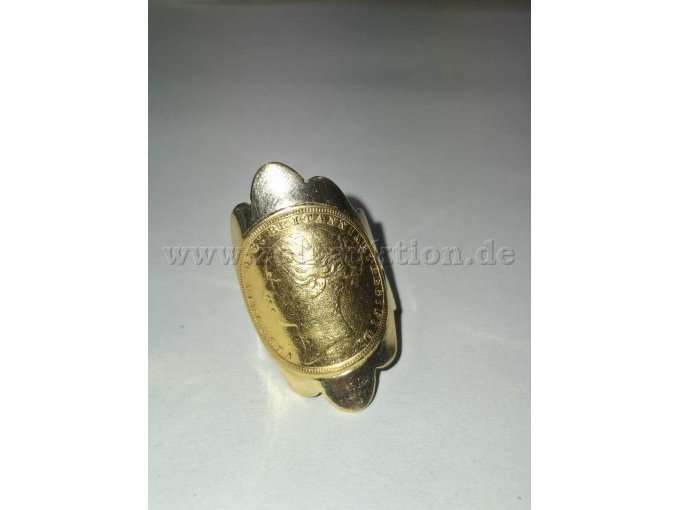 1 Goldring mit Goldmünze – Victoria, 585er Gold – foto 2 – kavel bij Zoll-Auktion, Reutlingen