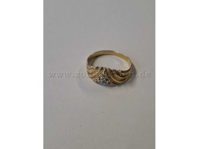 1 Goldring mit klaren Steinen – 585er Gold – foto 2 – kavel bij Zoll-Auktion, Reutlingen