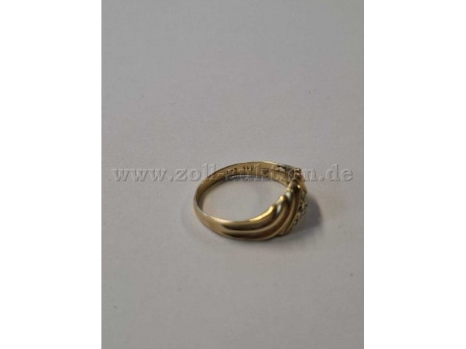 1 Goldring mit klaren Steinen – 585er Gold – foto 3 – kavel bij Zoll-Auktion, Reutlingen