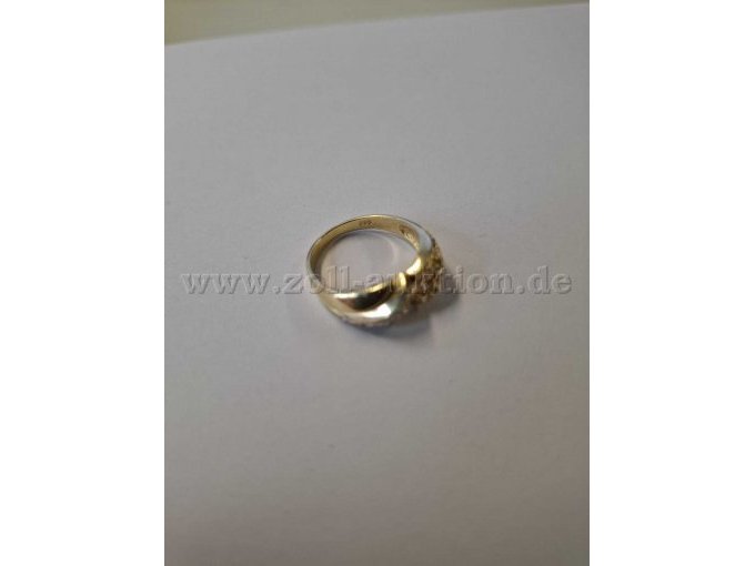 1 Goldring mit klaren Steinen in Wellenform – 585er Gold – foto 3 – kavel bij Zoll-Auktion, Reutlingen