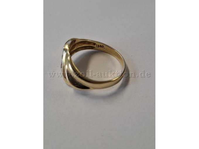 1 Goldring mit klaren Steinen in Wellenform – 585er Gold – foto 3 – kavel bij Zoll-Auktion, Reutlingen