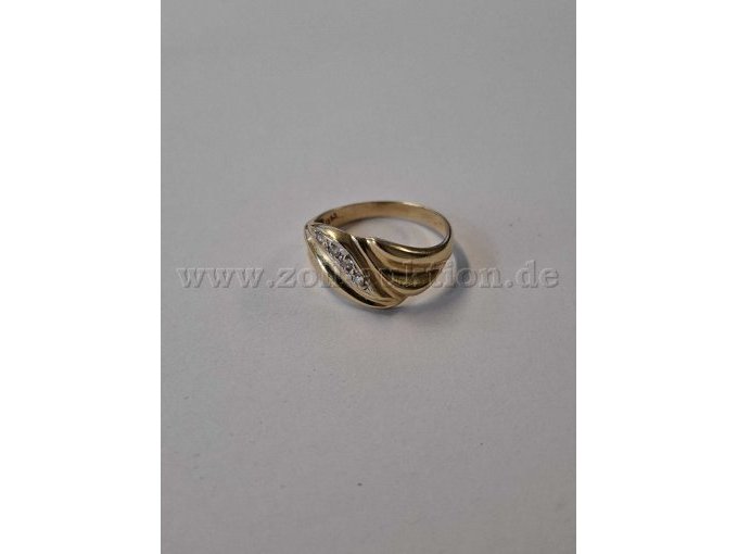 1 Goldring mit klaren Steinen in Wellenform – 585er Gold – foto 2 – kavel bij Zoll-Auktion, Reutlingen