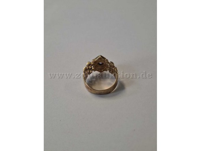 1 Goldring mit lilafarbenem und klaren Steinen – 585er Gold – foto 3 – kavel bij Zoll-Auktion, Reutlingen