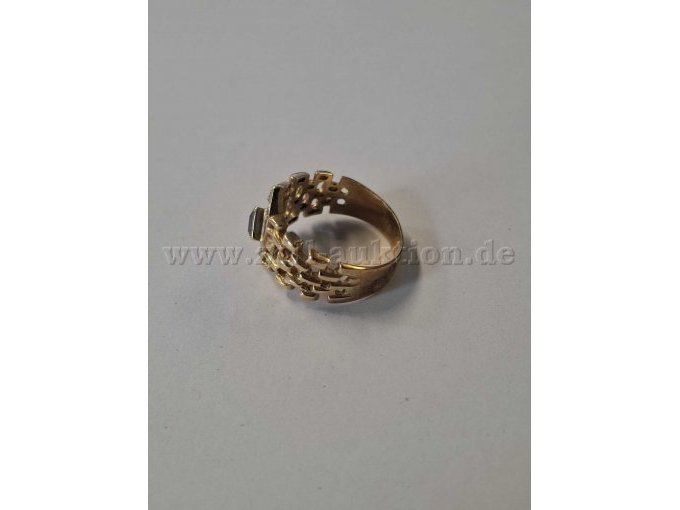1 Goldring mit lilafarbenem und klaren Steinen – 585er Gold – foto 2 – kavel bij Zoll-Auktion, Reutlingen
