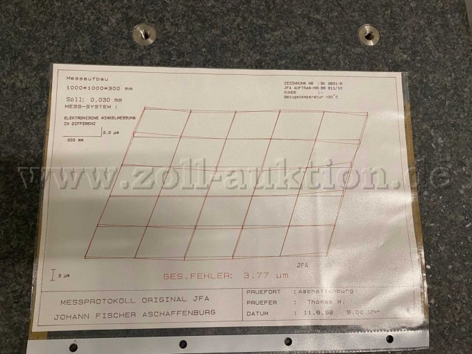 Granitplatte Messprotokoll Genauigkeit