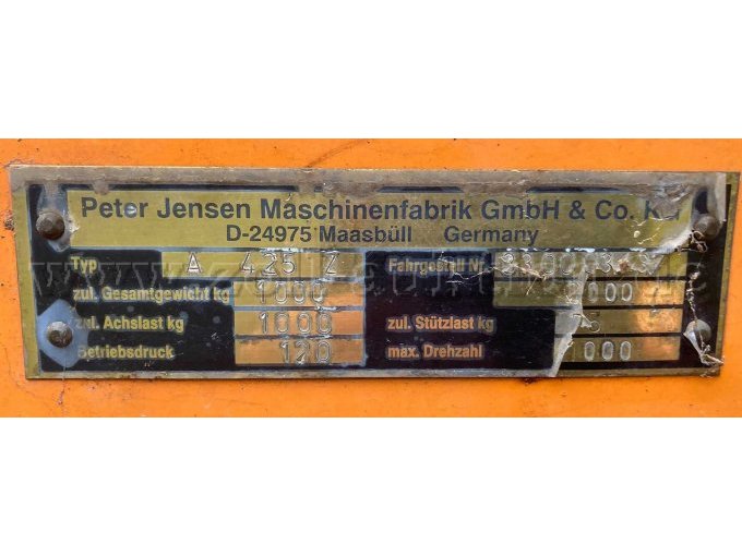 Jensen Häcksler Typenschild