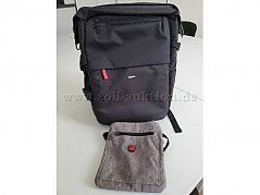 HAMA Rucksack -UNISEX, schwarz und Travel N Meet kleine Umhängetasche, grau