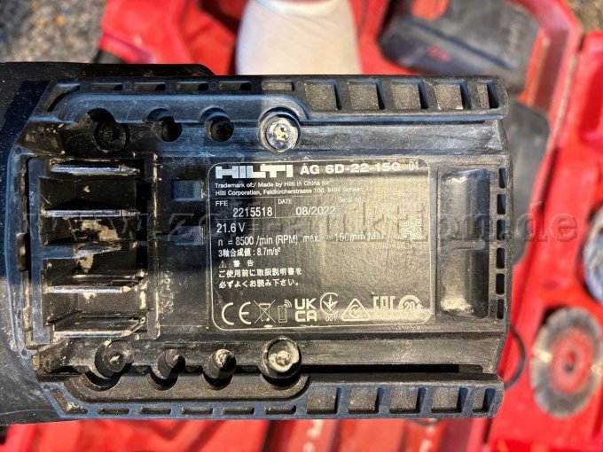 Winkelschleifer-Typenschild