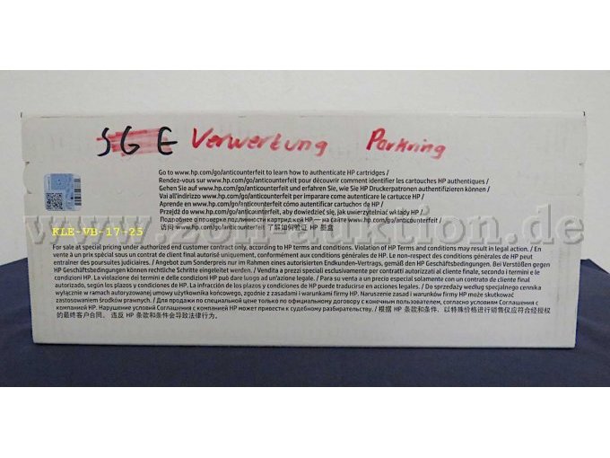 Oberseite mit Filzschreiber beschriftet