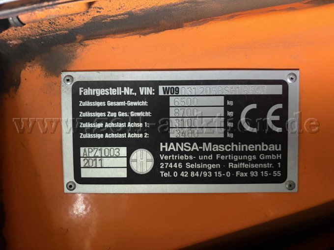 1 Hansa APZ 1003 Schmalspur Seitenkipper – foto 8 – kavel bij Zoll-Auktion, Herborn