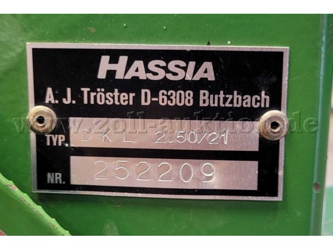 Typschild Hassia Sämaschine