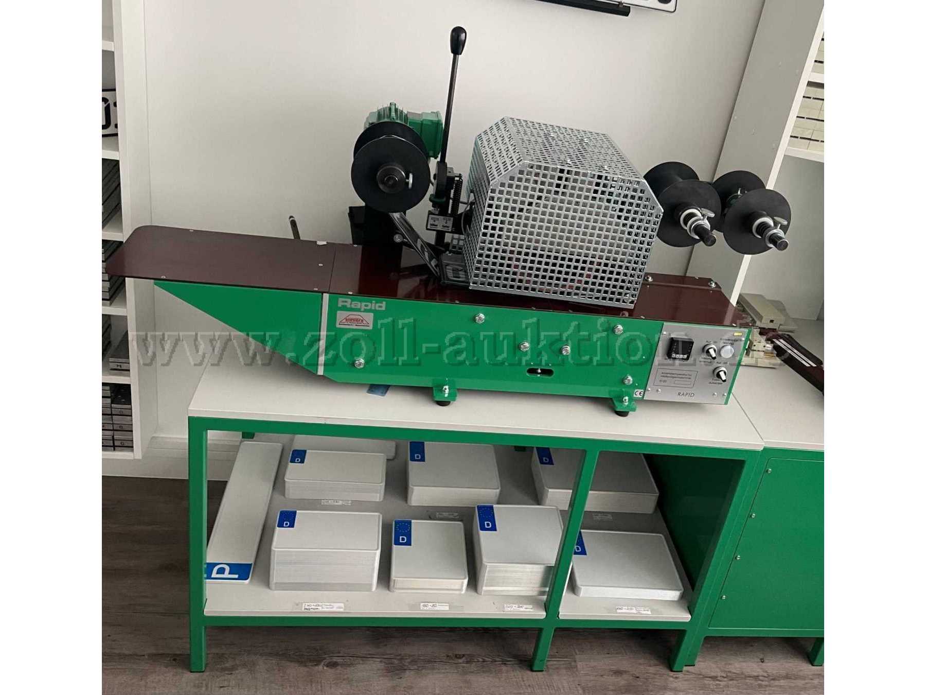 Heißprägemaschine Rapid S 120 mit Tisch und Rohlingen