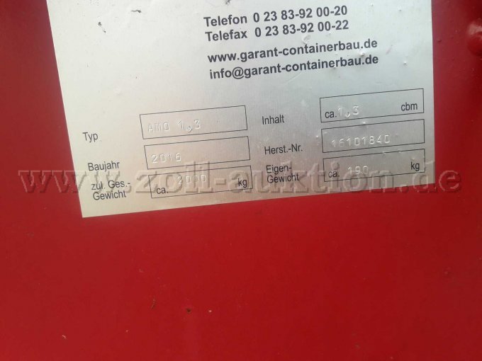 Typ-Plakette Container