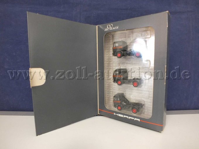 Gesamtansicht Herpa 7555 H0, 3-teiliges Zugmaschinen-Set aus 1986