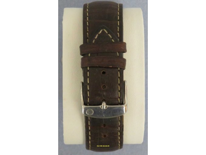 braunes Lederarmband mit Dornschließe und zwei Schiebern