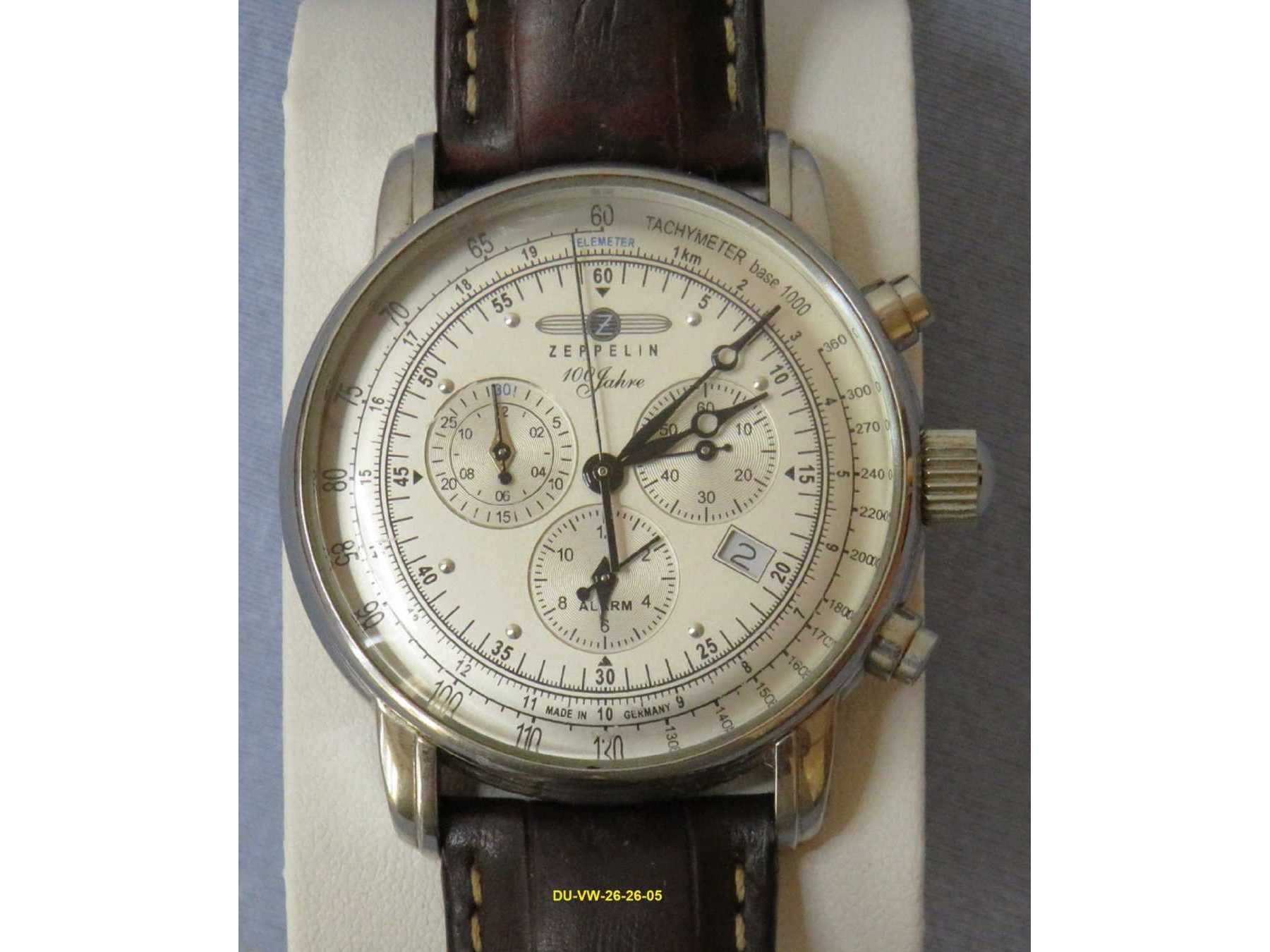 Herrenarmbanduhr Zeppelin „100 Jahre“ mit braunem Armband
