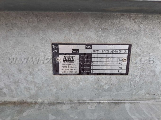 Typenschild Fahrgestell