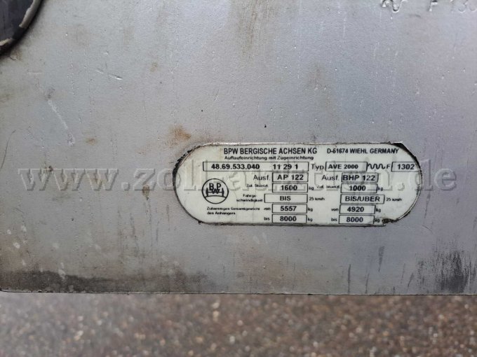 Typenschild Kupplung