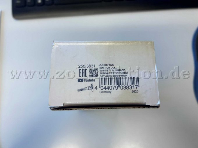 Oberseite der Verpackung