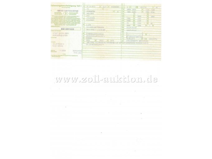 Fahrzeugschein S1