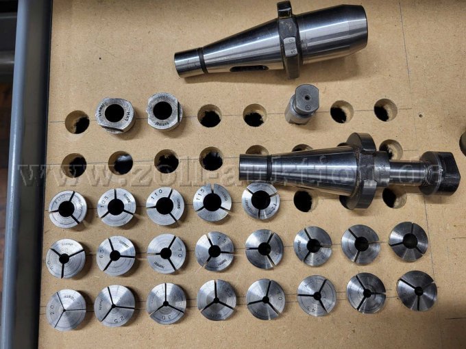 Spannzangensatz, drei Aufnahmedorne für Walzenfräser