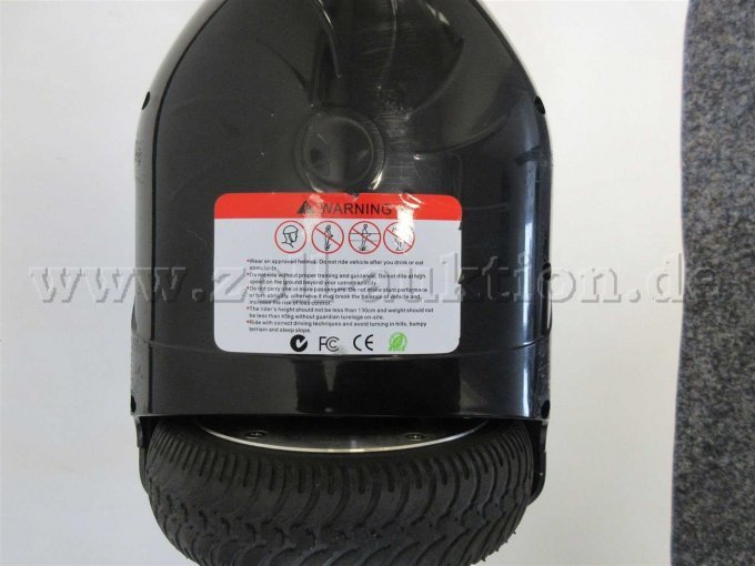 Hoverboard Unterseite Hinweis