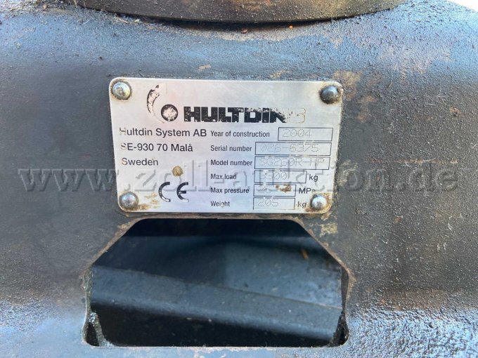 Hultdin Greifer, Typenschild mit CE-Kennzeichnung