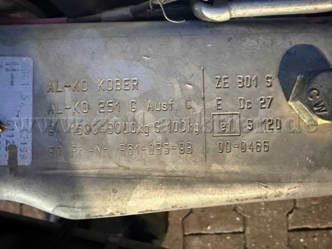 Deichsel Beschädigung Typnummer