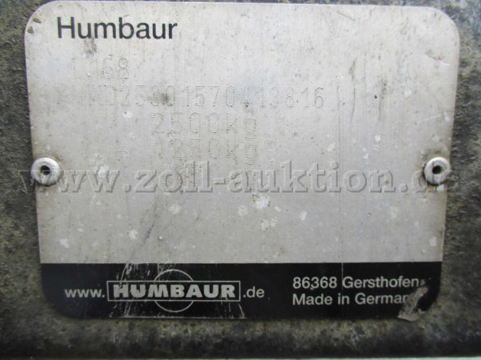 Humbaur Tieflader
Typenschild