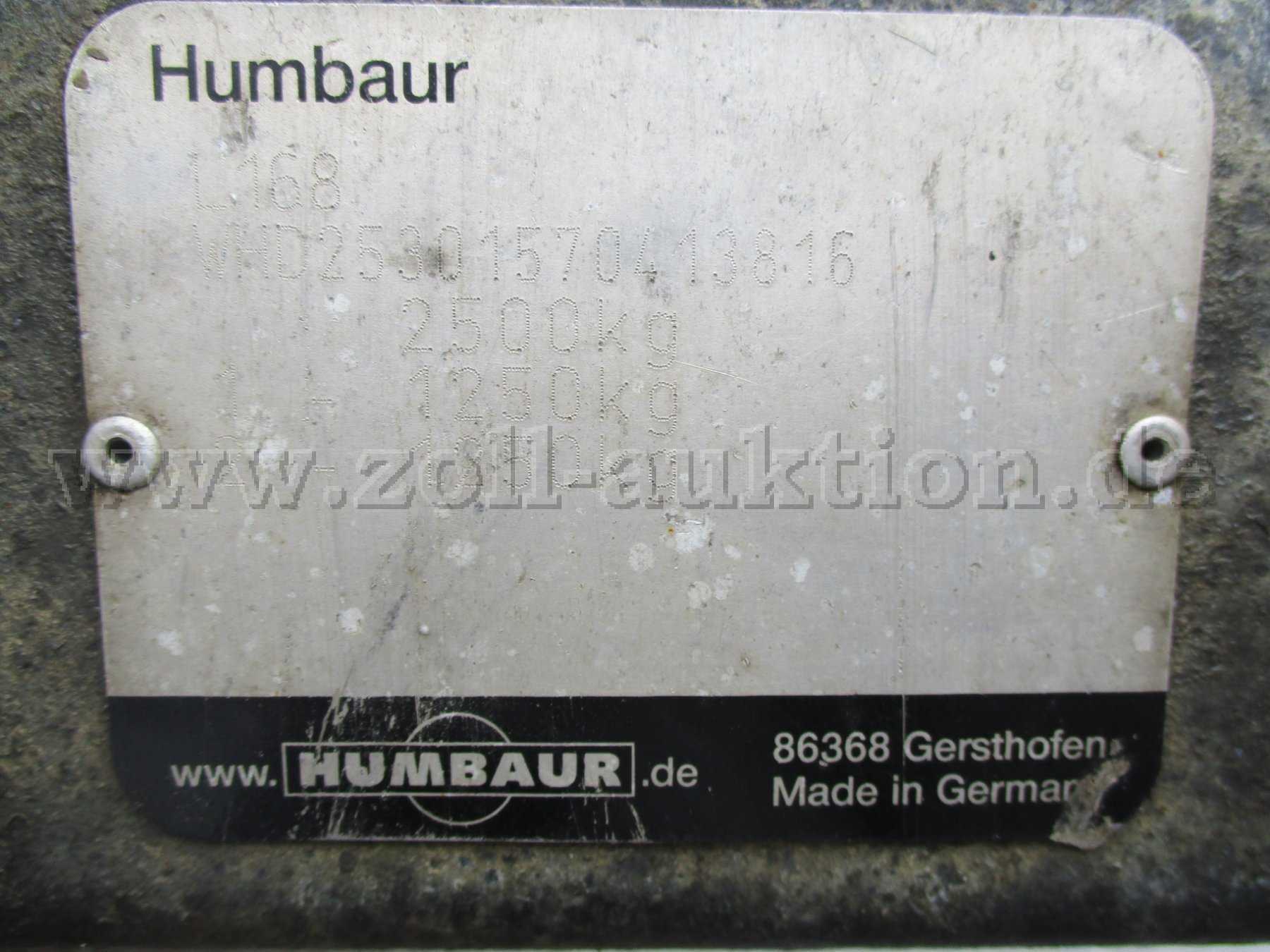 Humbaur Tieflader
Typenschild
