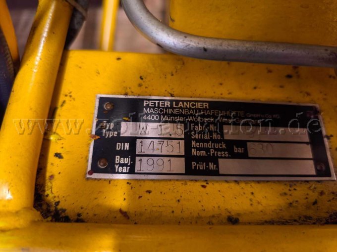 Typenschild Hydraulikaggregat