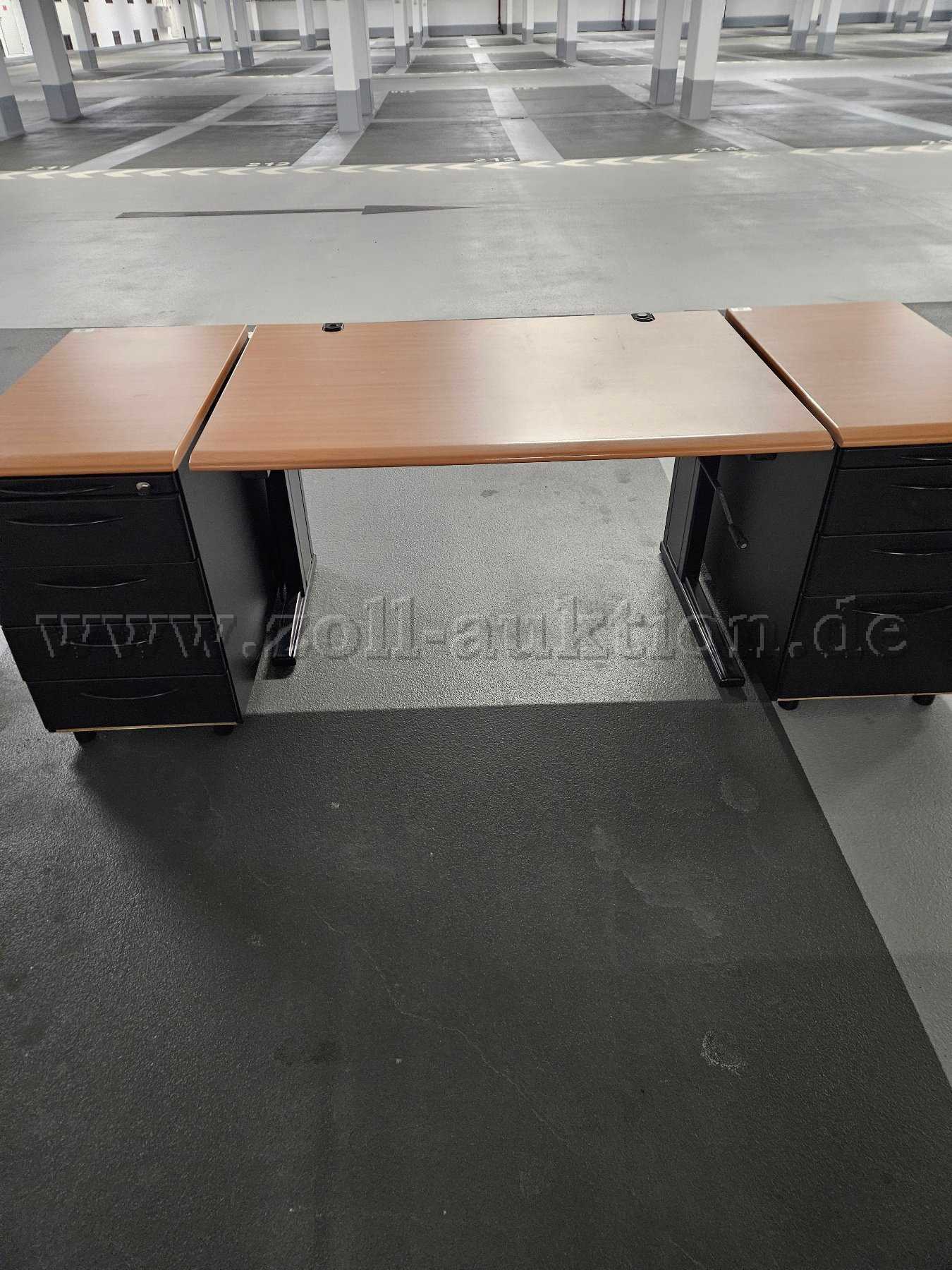 ZollAuktion 1 Höhenverstellbarer Schreibtisch mit 2 Containern