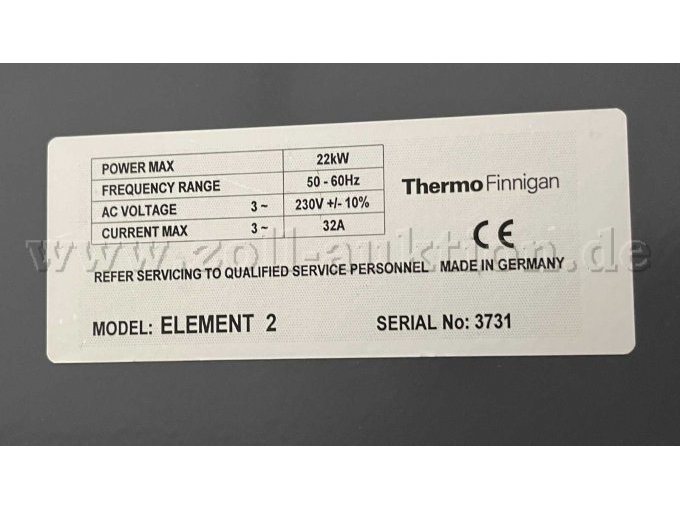 Typenschild des Gerätes