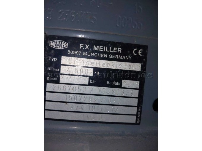 Bild 18:
Typenschild F.X. MEILLER, Dreiseitenkipper