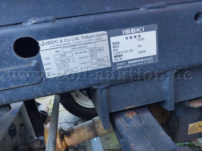 1 Iseki Aufsitzmäher SXG 19 Baujahr 2011 *defekt* – foto 6 – kavel bij Zoll-Auktion, Moers