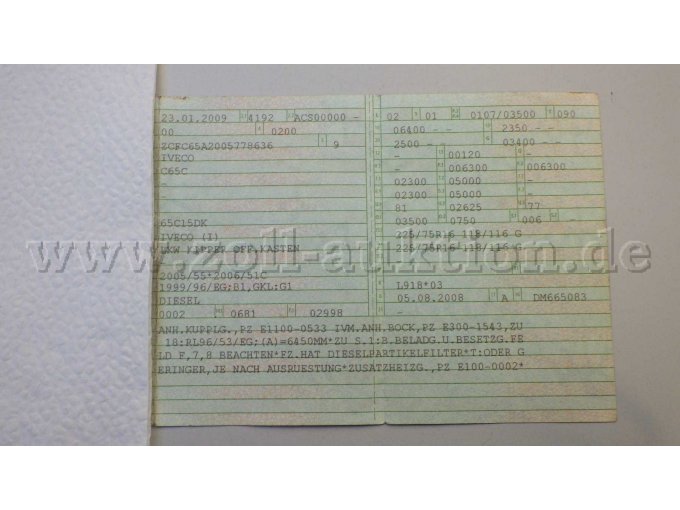 Zulassungsbescheinigung Teil 1