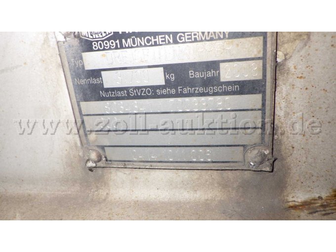 Typenschild Meiller Kipper