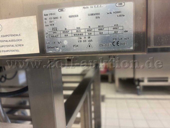 Typenschild Konvektomat Rückseite