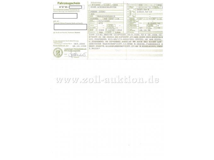 Fahrzeugschein