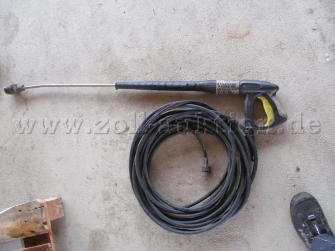 Kärcher Hochdruckreiniger, zweite Pistole mit Verlängerungslanze, Hochdruckschlauch und Düsenaufsatz