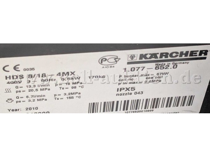 HDS 8/18-4 Typenschild HDS