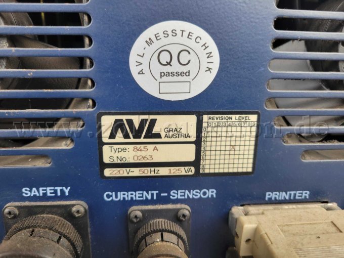 KFZ Diagnosesystem AVL Di System 845 - Ansicht Typenschild