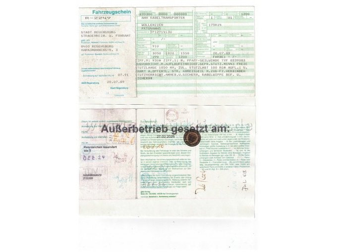 Zulassungsbescheinigung