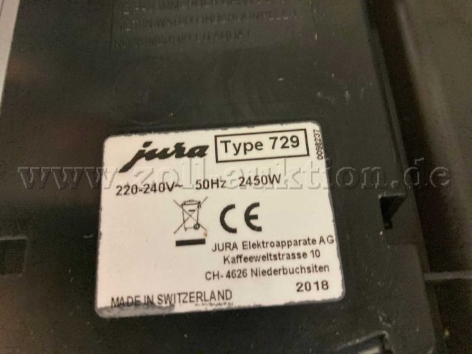 1 volautomatische koffiemachine Jura Z8 type 729, Jura kopjesverwarmer type 571 – foto 5 – kavel bij Zoll-Auktion, Gießen