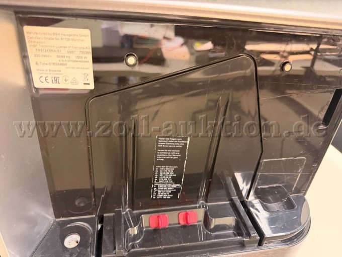1 Kaffeevollautomat Siemens EQ.9 Plus Edition – foto 11 – kavel bij Zoll-Auktion, Kleve