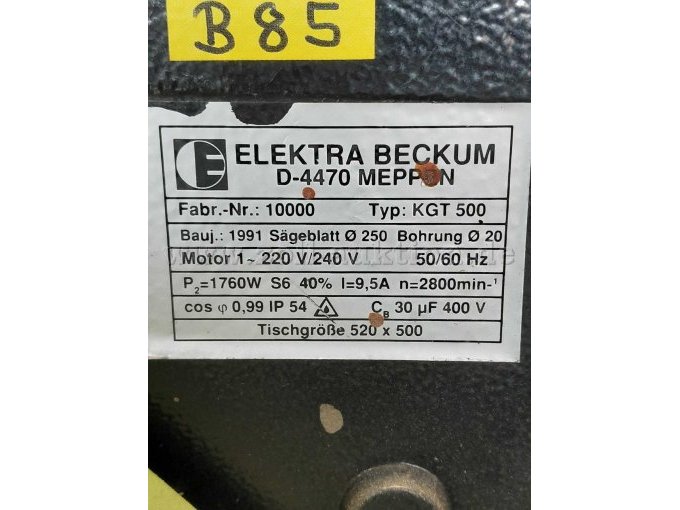 1 afkortzaag Elektra Beckum KGT 500 – foto 4 – kavel bij Zoll-Auktion, Barmstedt