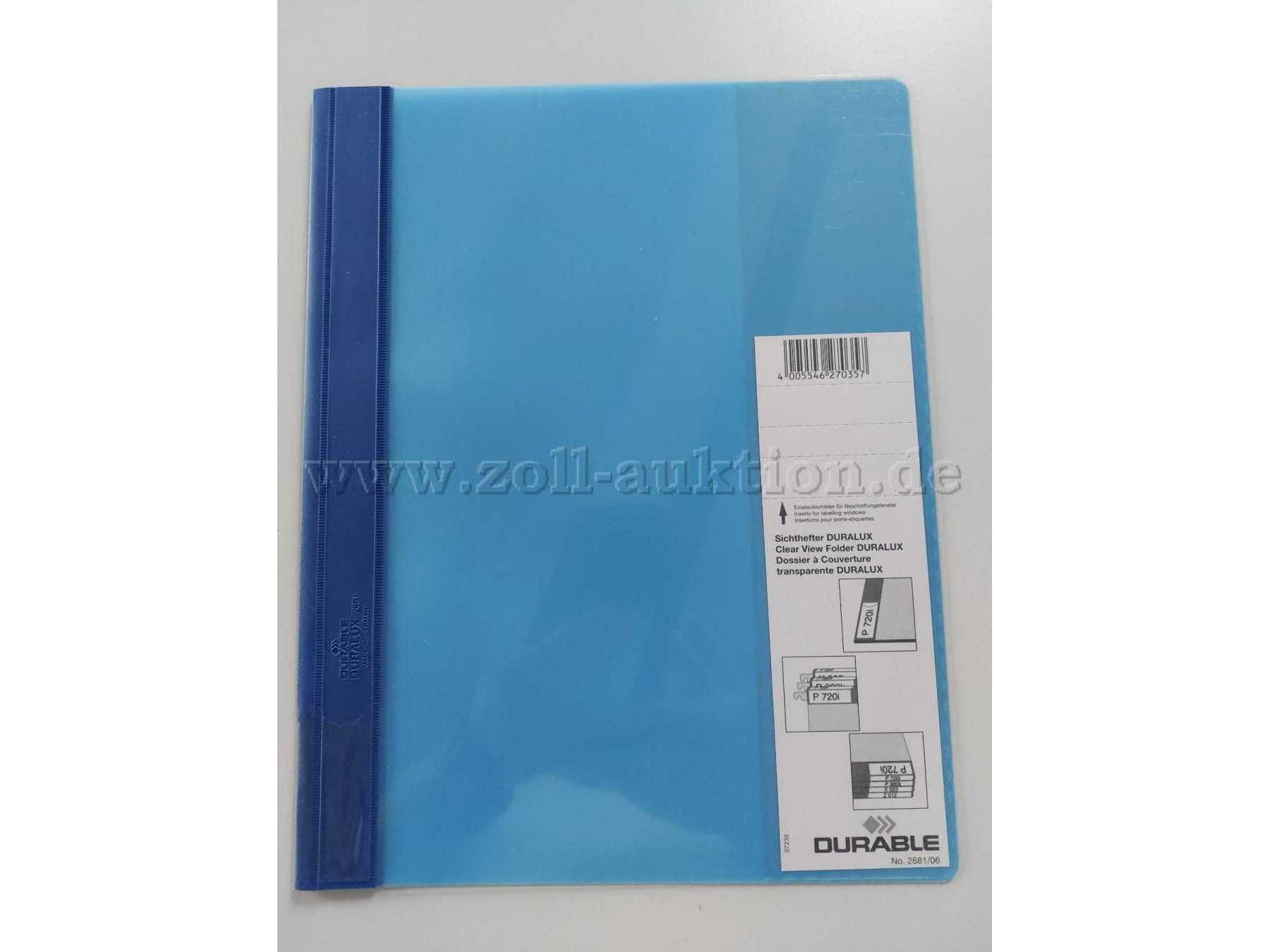 16 Schnellhefter Durable, Clear View Folder 2681-06 Farbe: blau