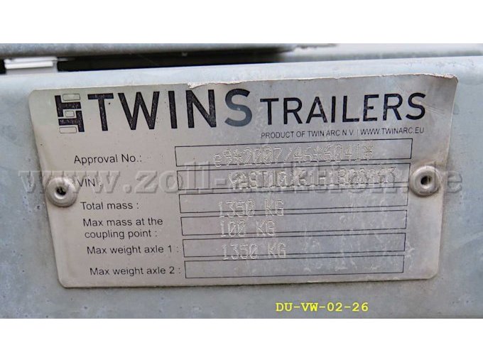 Typenschild/Fahrgestellnummer